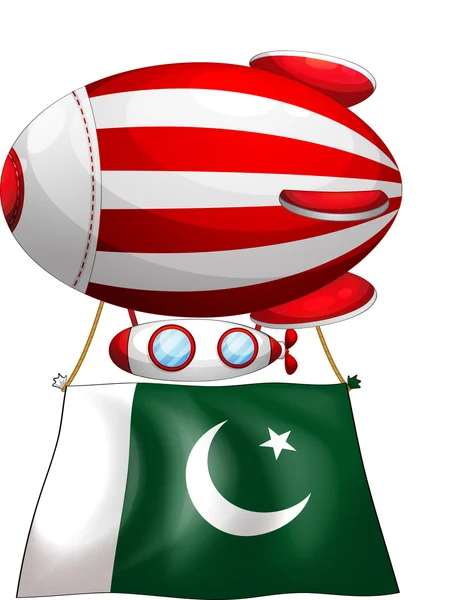 파키스탄의 국기와 함께 떠 있는 풍선 — 스톡 벡터