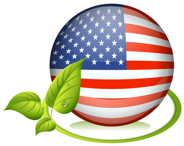 A ball with the USA flag — Stock Vector