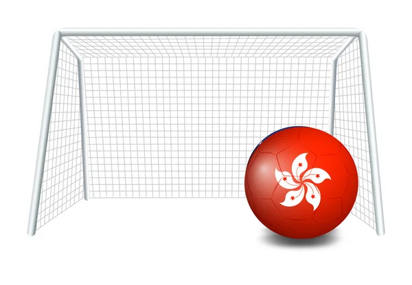 Una pelota de fútbol con la bandera de Hong Kong — Vector de stock