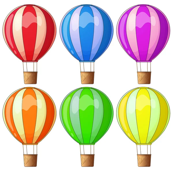 カラフルな熱気球 — ストックベクタ