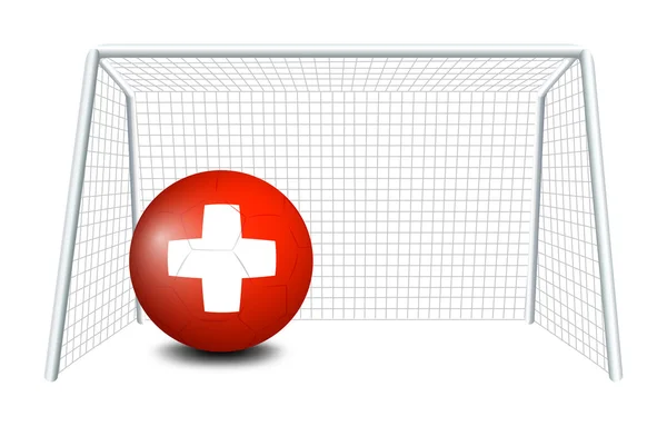 Una palla con la bandiera della Svizzera — Vettoriale Stock