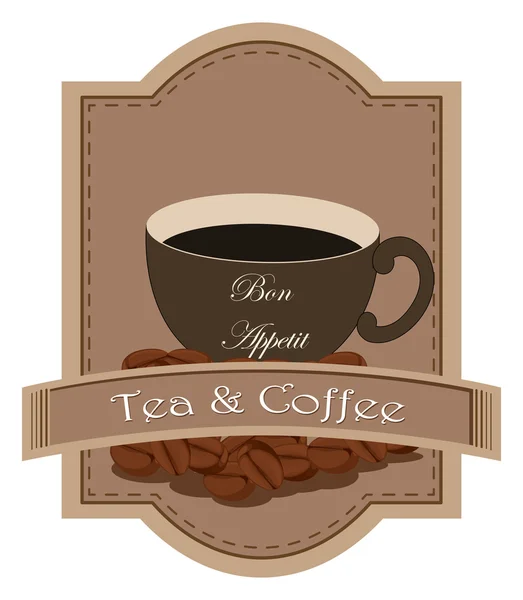 Etykieta herbata i kawa — Wektor stockowy