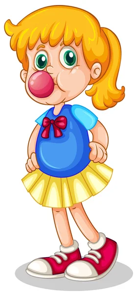 A little girl eating bubblegum — Stock Vector