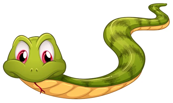 Un serpente verde — Vettoriale Stock