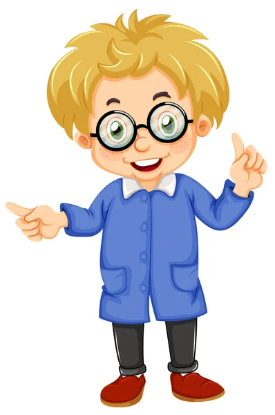 Un niño con gafas — Vector de stock