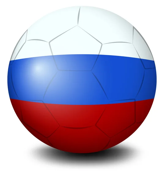 Una pelota de fútbol diseñada con la bandera rusa Gráficos vectoriales