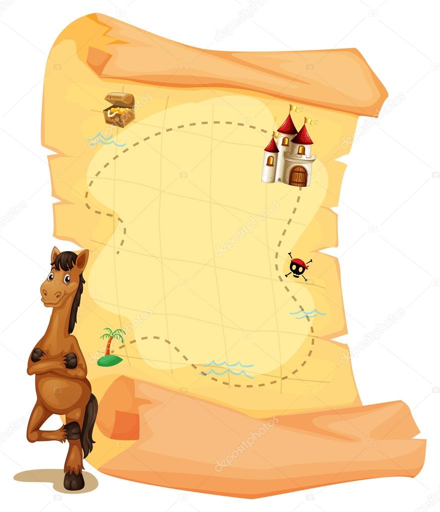 A map with a horse