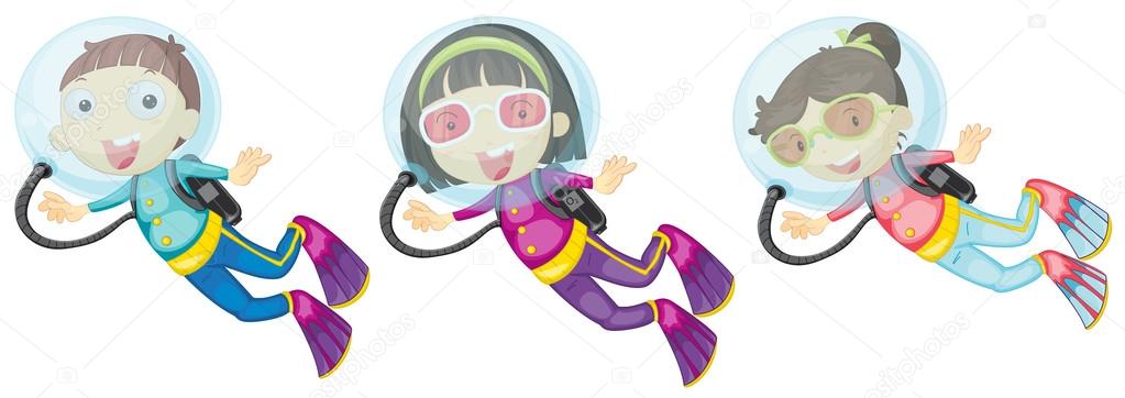 Three scuba divers