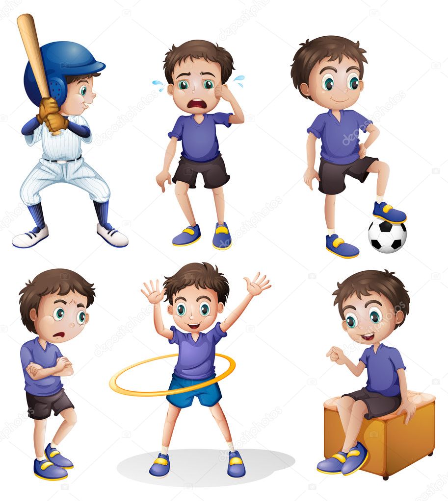 Different activities of a young boy