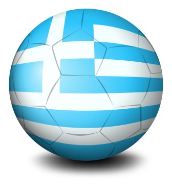 bir futbol topu ile Yunanistan bayrağı