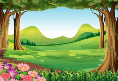 A green forest clipart