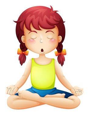 Yoga yaparken küçük bir kız