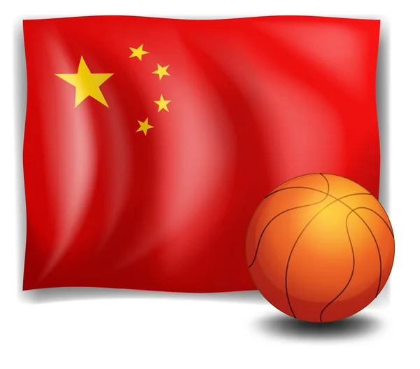 A ball in front of the Chinese flag — Stock Vector