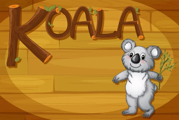 Un cadre en bois avec un koala — Image vectorielle