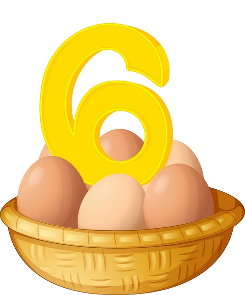 Seis huevos — Vector de stock