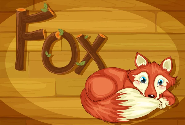 Uma armação de madeira com uma raposa — Vetor de Stock