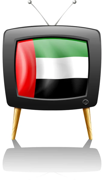 Μια τηλεόραση με τη σημαία της ΗΑΕ — Διανυσματικό Αρχείο