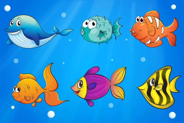 海の下で魚の種類 — ストックベクタ
