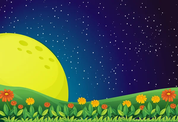 月が明るいと輝く空 — ストックベクタ