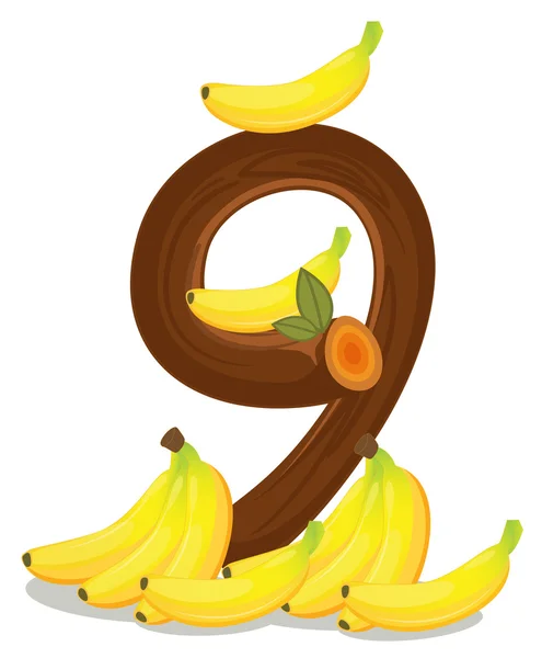 Neuf bananes Illustration De Stock