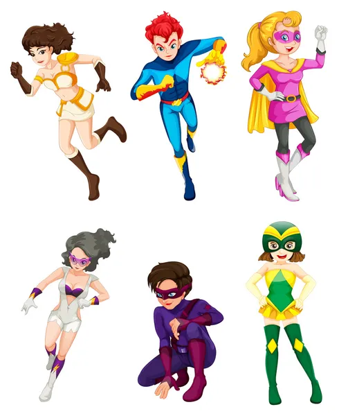 A male and female superheroes Vector Graphics