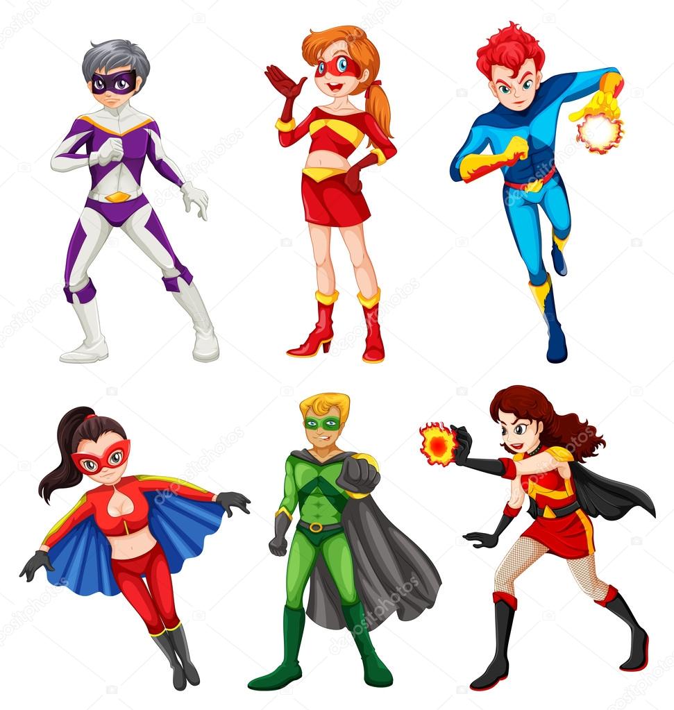 Six superheroes