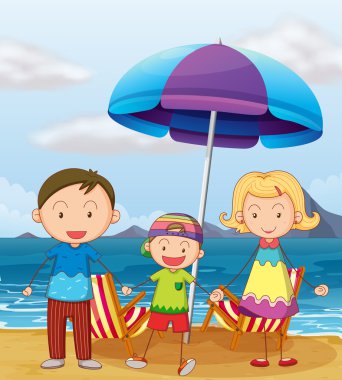 Sahilde bir aile