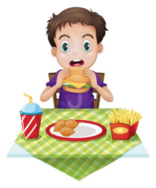 bir çocuk yemek
