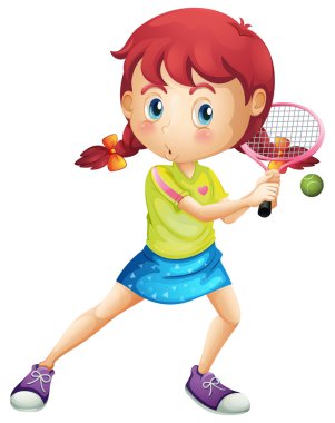 Tenis oynayan bir genç kız