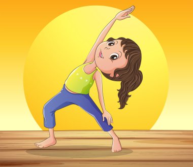 Yoga yaparken gülümseyen kız