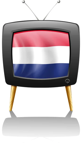 オランダの旗が付いているテレビ — ストックベクタ