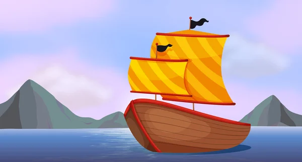 海での船 — ストックベクタ