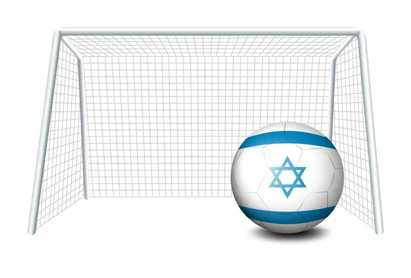 Une balle près du filet avec le drapeau d'Israël — Image vectorielle