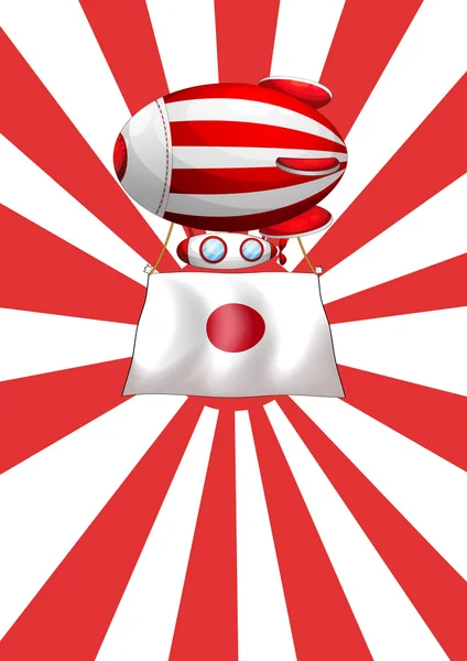 Um balão flutuante com a bandeira do Japão —  Vetores de Stock