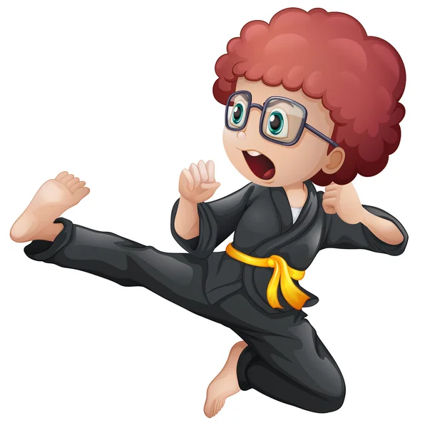 Dítě dělá karate — Stockový vektor