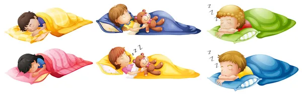 Kids sleeping soundly — Stock Vector