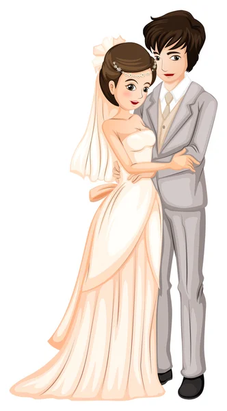 A newly-wed couple — Stock Vector