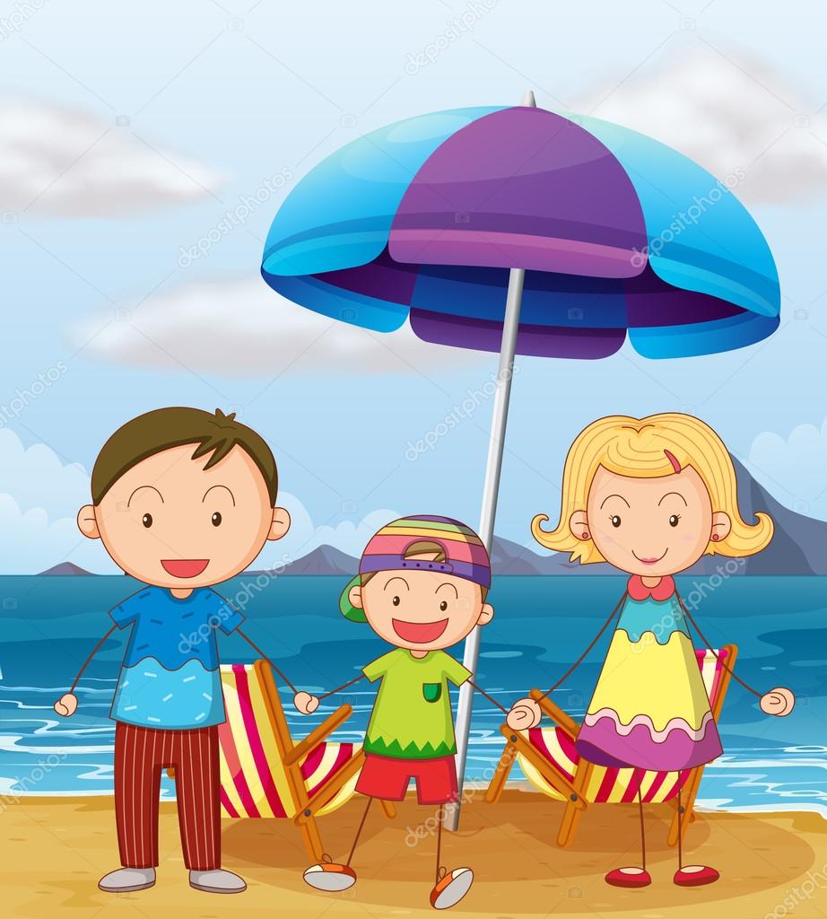 A family at the beach