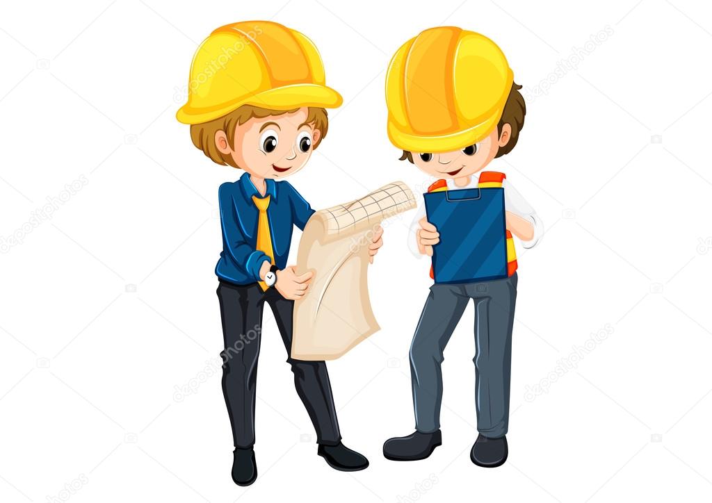 Two engineers planning