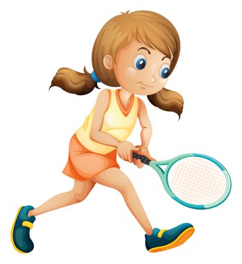 Tenis oynayan bir genç bayan