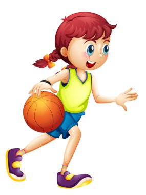 basketbol oynarken bir genç kız