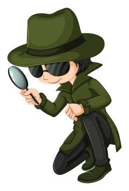 A smart young detective clipart