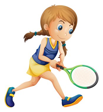 Tenis oynayan bir genç kız