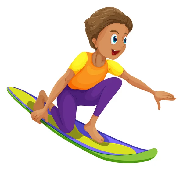 Bir çocuğa sörf — Stok Vektör