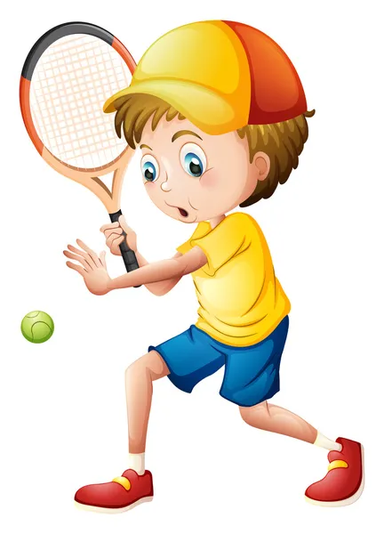 Młody człowiek, grać w tenisa — Wektor stockowy