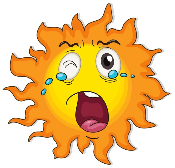 A crying sun — Stock Vector