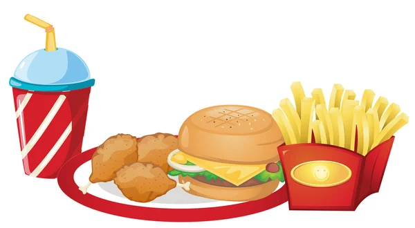 Alimentos do restaurante fast food — Vetor de Stock
