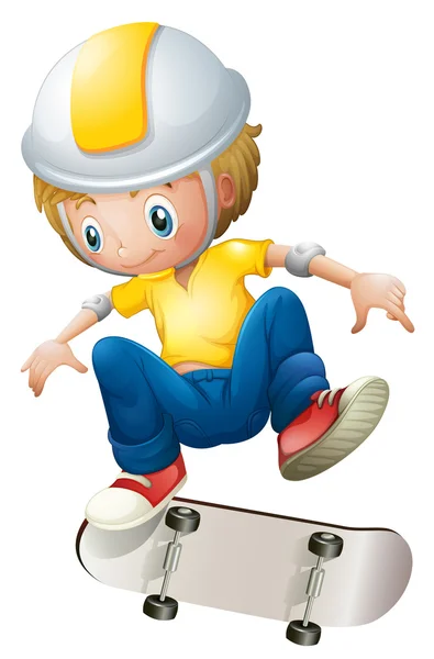 A boy playing with the rollerskate — Stock Vector