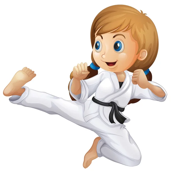 Egy fiatal lány csinál karate Jogdíjmentes Stock Vektorok