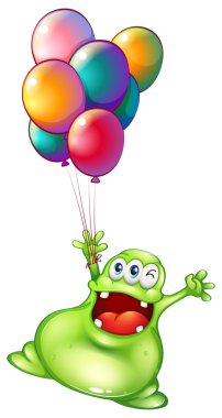 bir canavar ile metalik balon